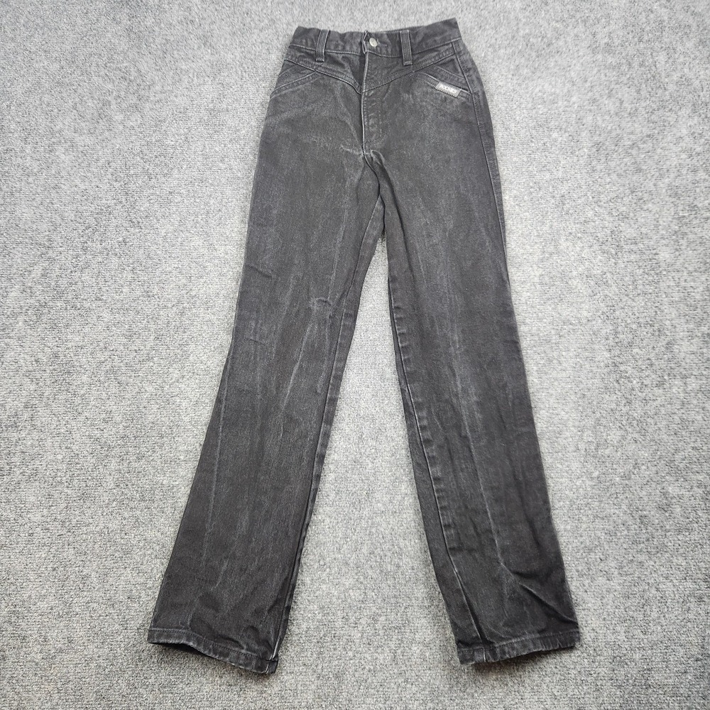 Vintage Rockies Jeans Girls 20x28 Black Wash High Rise Straight Bareback‎ 90s